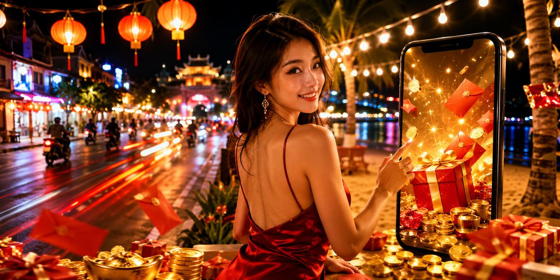 Phong bì đỏ thưởng tại chợ đêm Huế